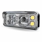 Universal LED Projector Headlight Assembly with Glow Position Halos & Marker LEDs - Chrome (Driver Side) - Image 6