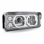 Universal LED Projector Headlight Assembly with Glow Position Halos & Marker LEDs - Chrome (Passenger Side) - Image 5