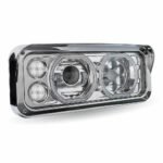 Universal LED Projector Headlight Assembly with Glow Position Halos & Marker LEDs - Chrome (Passenger Side) - Image 4
