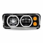 Universal LED Projector Headlight Assembly with Glow Position Halos & Marker LEDs - Black (Driver Side) - Image 3