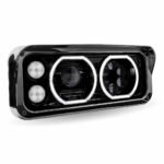 Universal LED Projector Headlight Assembly with Glow Position Halos & Marker LEDs - Black (Passenger Side) - Image 5