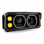 Universal LED Projector Headlight Assembly with Glow Position Halos & Marker LEDs - Black (Passenger Side) - Image 6