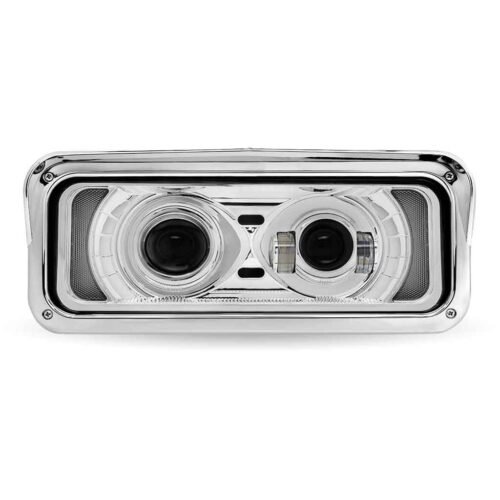 Universal LED Projector Headlight Assembly with Glow Position & Marker LED Accents - Chrome (Driver Side)-TLED-H124
