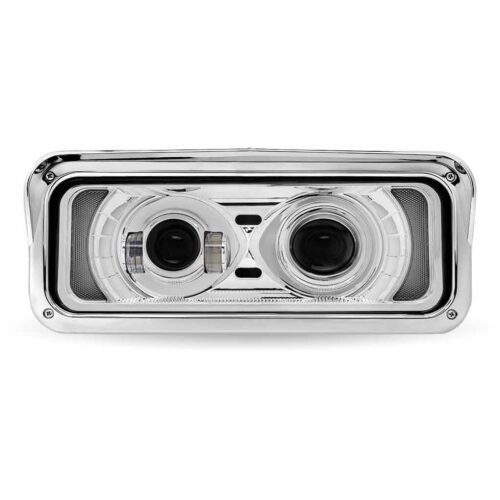 Universal LED Projector Headlight Assembly with Glow Position & Marker LED Accents - Chrome (Passenger Side)-TLED-H125