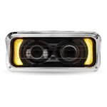 Universal Heated LED Projector Headlight Assembly with Glow Position & Marker LED Accents - Black (Passenger Side) - Image 5