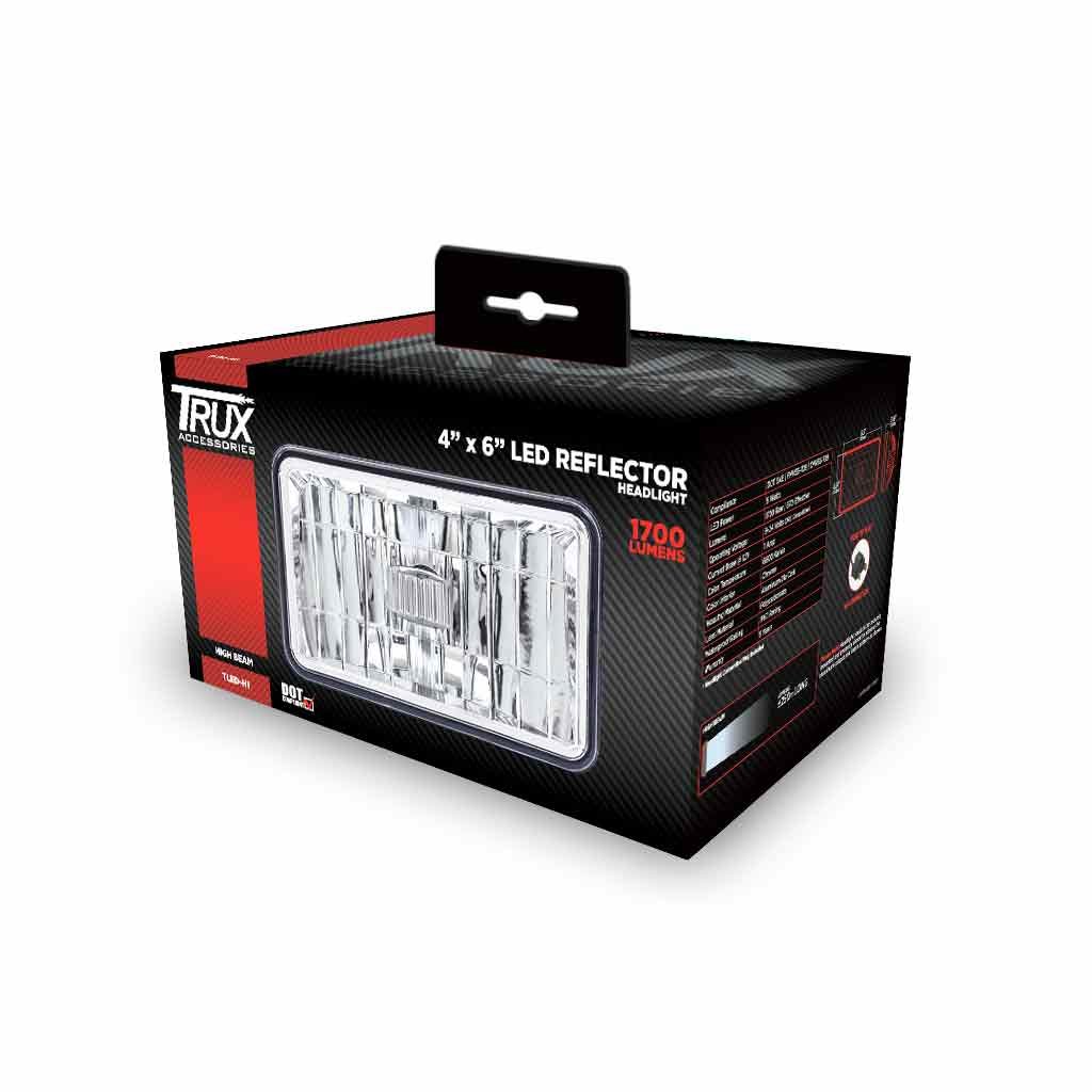 TLED-H1_BOX 4" x 6" LED Reflector Headlight - High Beam | 1700 Lumens - Image 7