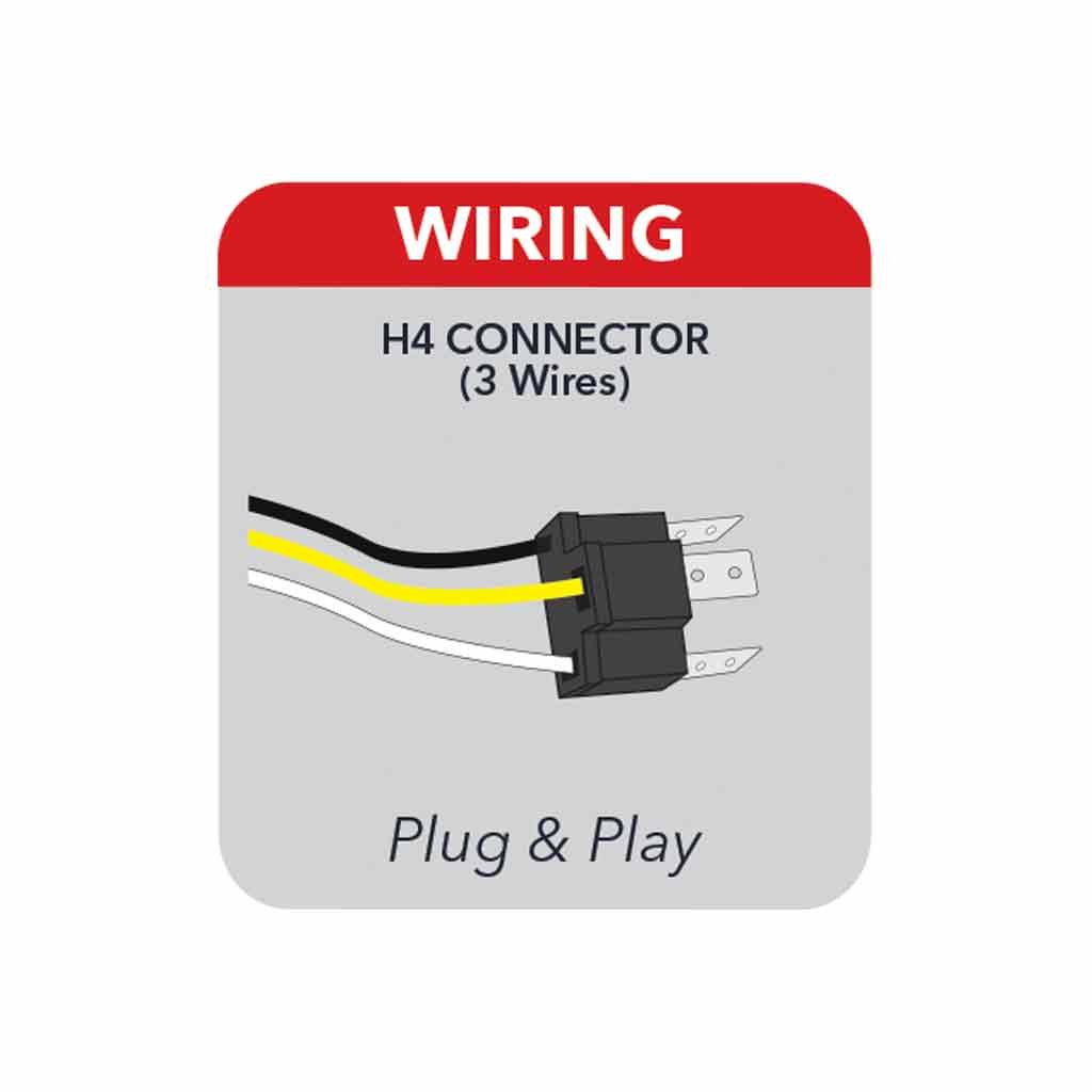 TLED-H2_WIRING 4" x 6" LED Reflector Headlight - Low Beam | 1700 Lumens - Image 9