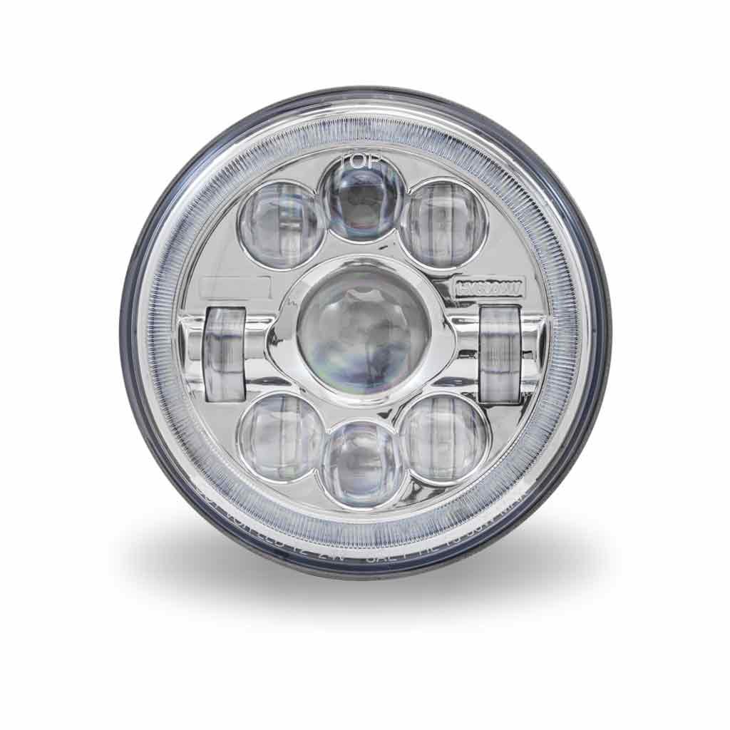 7" LED Projector Headlight with Glow Position LED Halo - Combination High & Low Beam | 3000 Lumens-TLED-H3