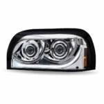 Freightliner Century LED Projector Headlight Assembly with LED Glow Position, Turn & Marker Accent - Chrome (Driver Side) - Image 2