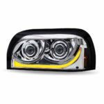 Freightliner Century LED Projector Headlight Assembly with LED Glow Position, Turn & Marker Accent - Chrome (Driver Side) - Image 3
