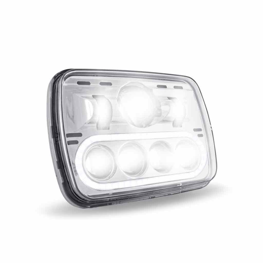 TLED-H4_ANGLE_FUNC2 5" x 7" LED Projector Headlight with Glow Position LED Halo - Combination High & Low Beam | 2600 Lumens - Image 8