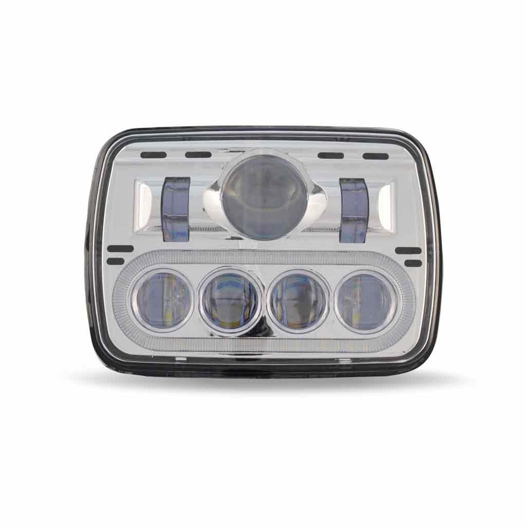 5" x 7" LED Projector Headlight with Glow Position LED Halo - Combination High & Low Beam | 2600 Lumens-TLED-H4
