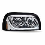 Freightliner Century LED Projector Headlight Assembly with LED Glow Position, Turn & Marker Accent - Chrome (Passenger Side) - Image 2