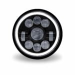 7" LED Projector Headlight with Glow Position LED Halo - Combination High & Low Beam | 3000 Lumens - Image 3
