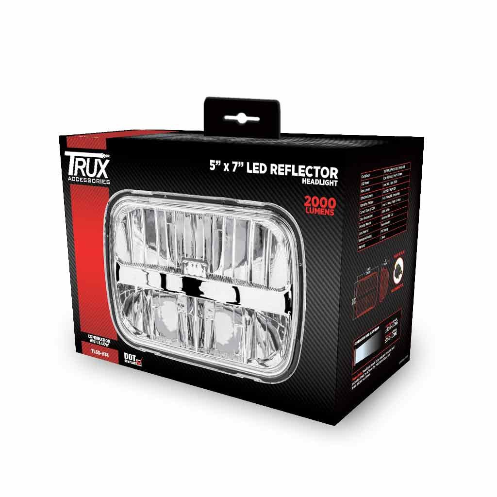 TLED-H74_BOX 5" x 7" LED Reflector Headlight - Combination High & Low Beam | 2000 Lumens - Image 10