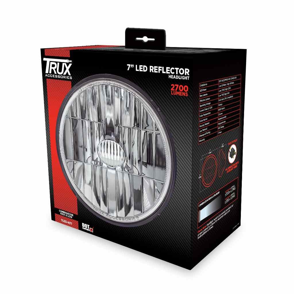 TLED-H77_BOX 7" LED Reflector Headlight - Combination High & Low Beam | 2700 Lumens - Image 10