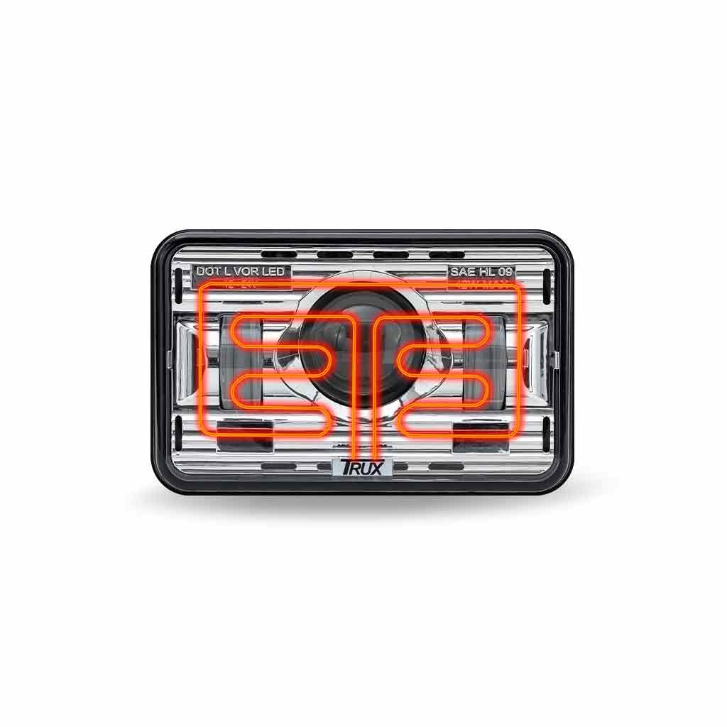 TLED-H7_FRONT_FUNC1 4" x 6" LED Projector Headlight - High Beam | 2400 Lumens - Image 3
