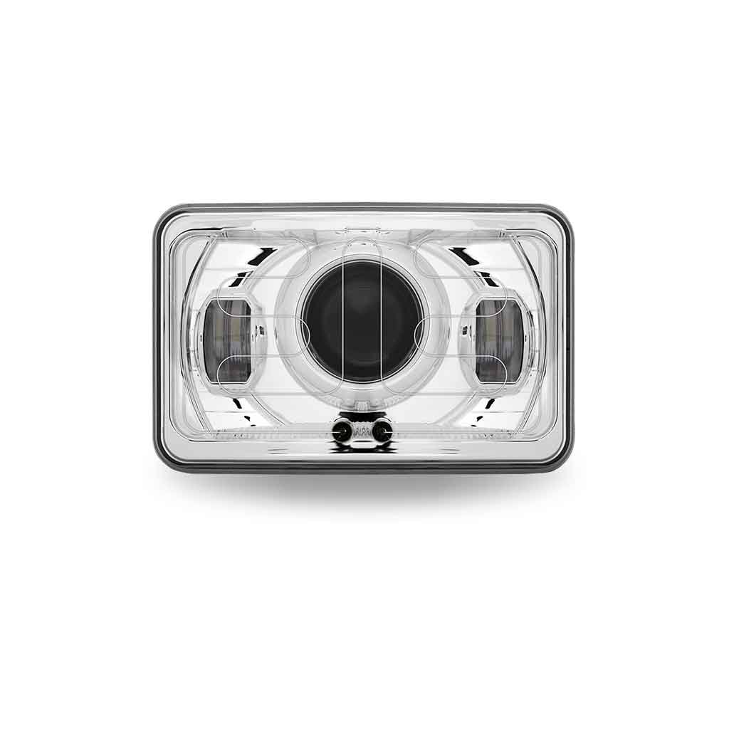 4" x 6" Heated LED Projector Headlight with Optional Backlit Auxiliary - Low Beam | 1200 Lumens-TLED-H92