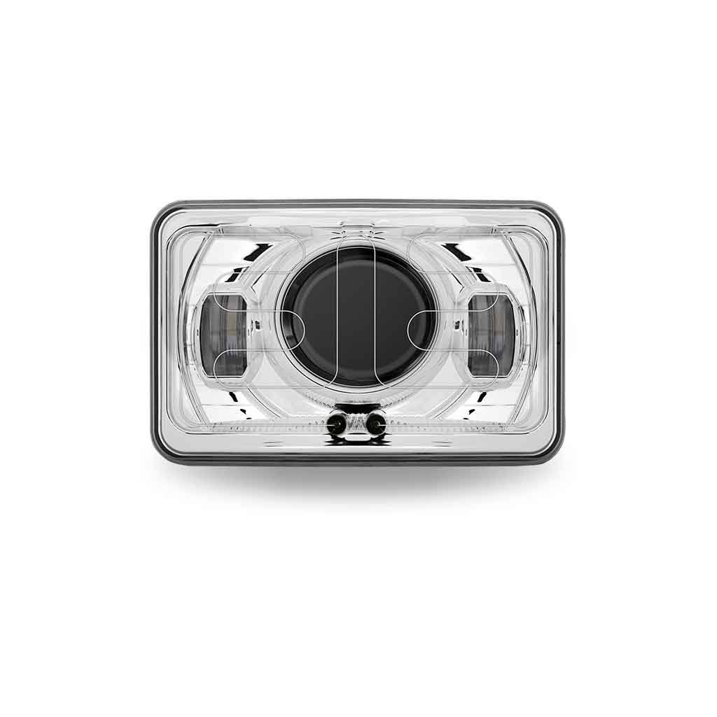 4" x 6" Heated LED Projector Headlight with Optional Backlit Auxiliary - High Beam | 2250 Lumens-TLED-H93