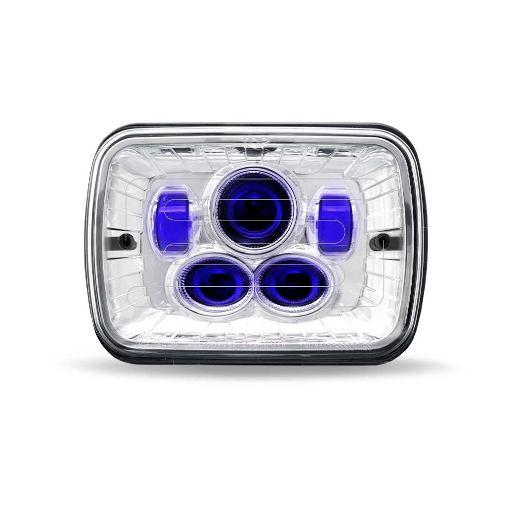 TLED-H95_FRONT_FUNC1 5" x 7" Heated LED Projector Headlight - Combination High & Low Beam | 4000 Lumens - Image 3