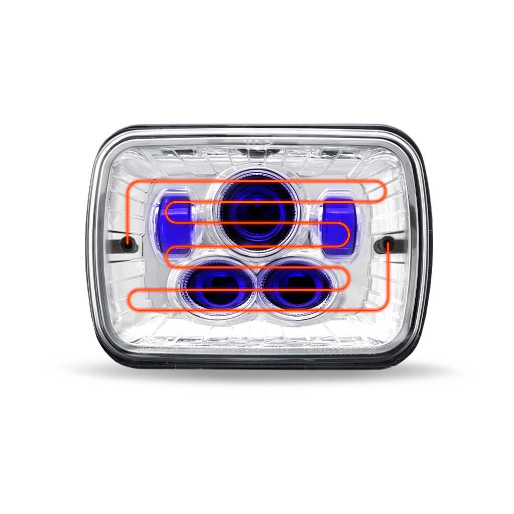 TLED-H95_FRONT_FUNC3 5" x 7" Heated LED Projector Headlight - Combination High & Low Beam | 4000 Lumens - Image 5