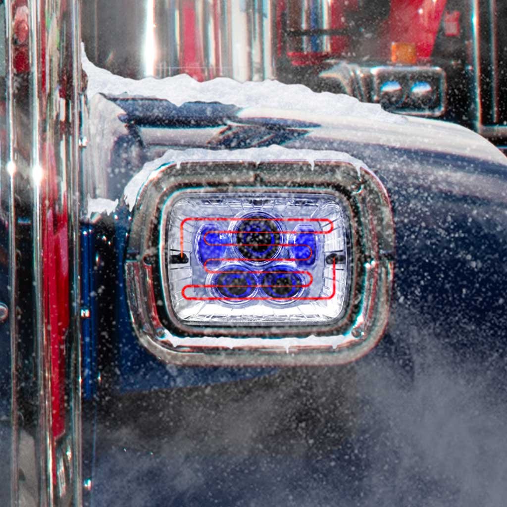 TLED-H95_TRUCK 5" x 7" Heated LED Projector Headlight - Combination High & Low Beam | 4000 Lumens - Image 6