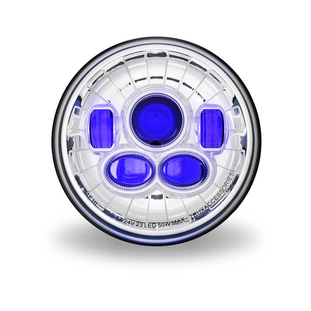TLED-H96_FRONT_FUNC1 7" LED Projector Headlight - Combination High & Low Beam | 6200 Lumens - Image 3