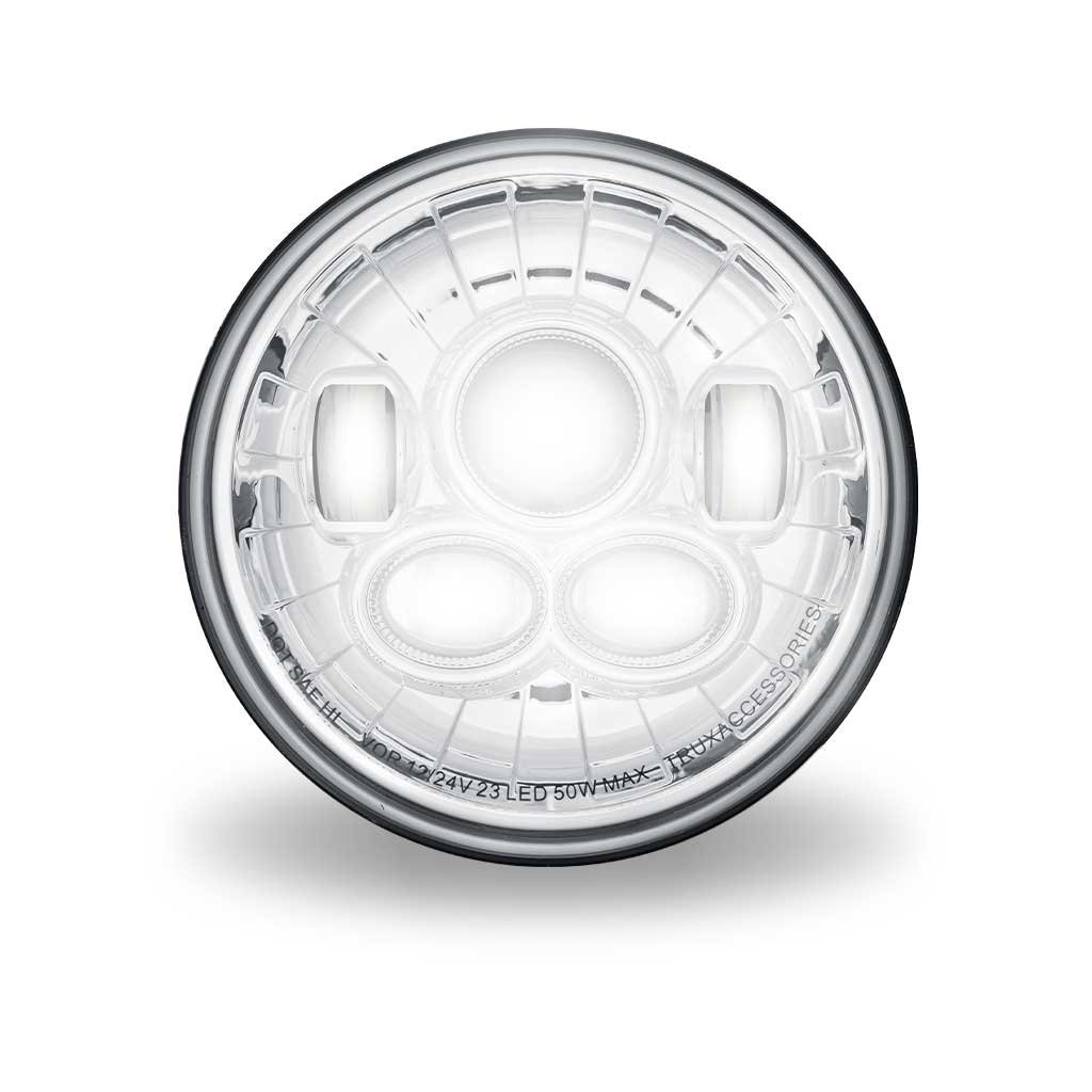 TLED-H96_FRONT_ON 7" LED Projector Headlight - Combination High & Low Beam | 6200 Lumens - Image 2