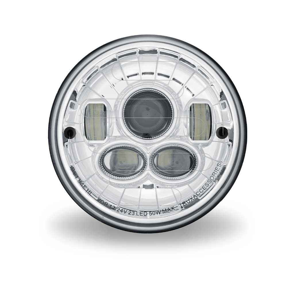 7" Heated LED Projector Headlight - Combination High & Low Beam | 6200 Lumens-TLED-H97