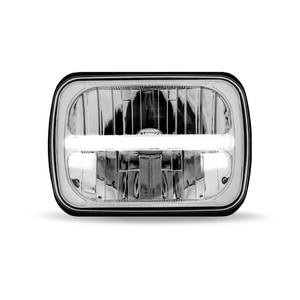 TLED-H98_FRONT_FUNC1 5" x 7" LED Reflector Headlight with Glow Position LED Accent - Combination High & Low Beam | 2200 Lumens - Image 3