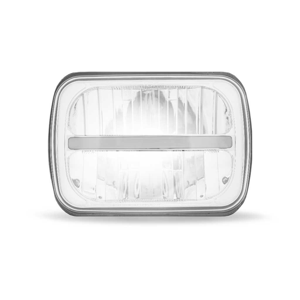 TLED-H98_FRONT_ON 5" x 7" LED Reflector Headlight with Glow Position LED Accent - Combination High & Low Beam | 2200 Lumens - Image 2