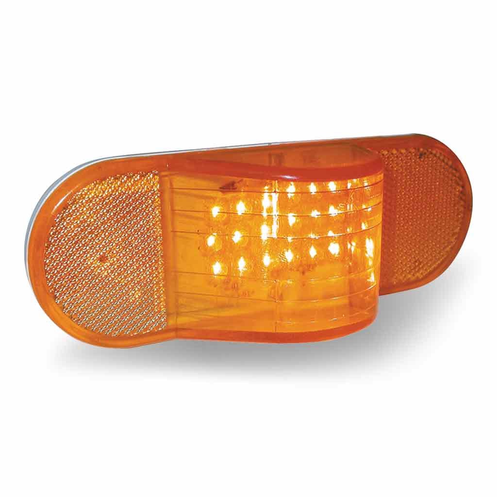 Amber Turn Signal & Marker LED Oval Hump Light (18 Diodes)-TLED-HOBA