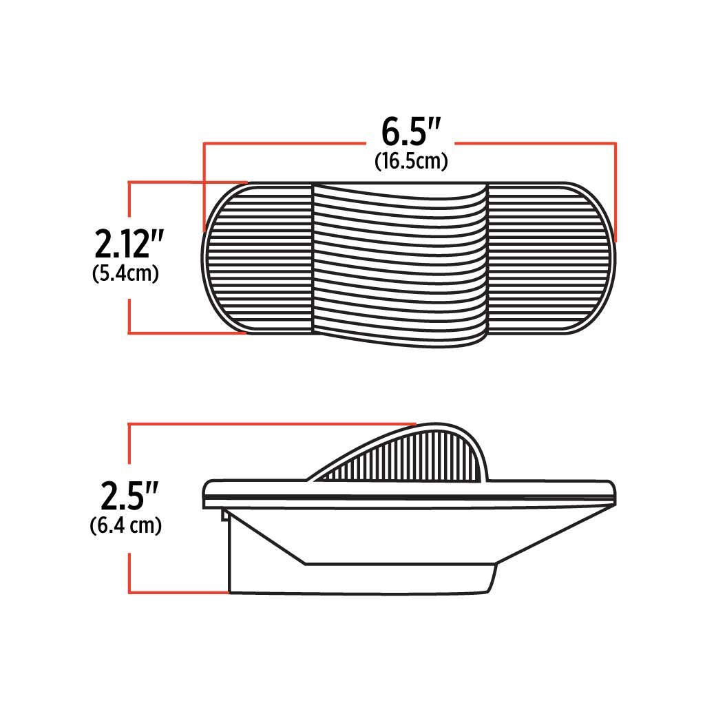 TLED-HOBA_TECH Amber Turn Signal & Marker LED Oval Hump Light (18 Diodes) - Image 3