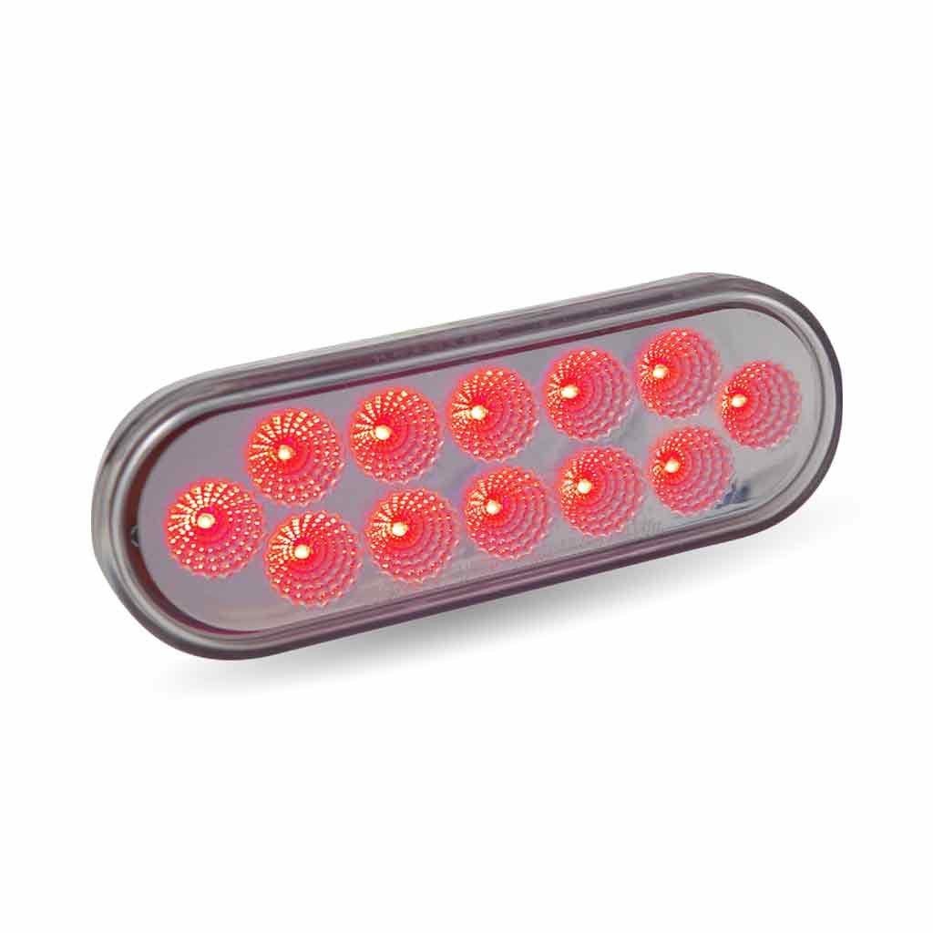 TLED-O12CR_ANGLE_ON Oval Clear Red LED Stop, Turn & Tail Light - Image 3