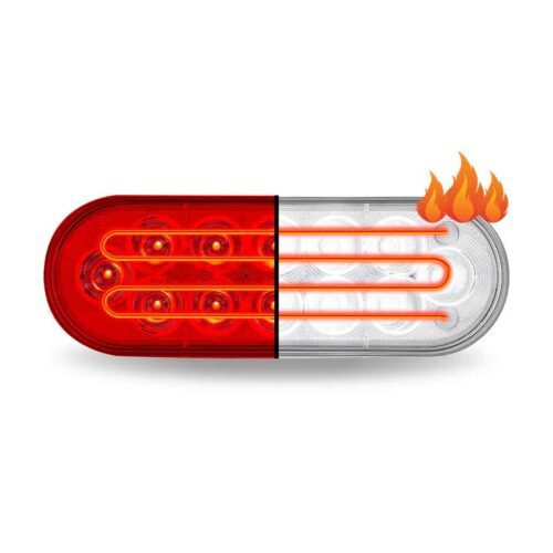 Turn & Tail To White Back Up LED Oval Light - 12 Diodes-TLED-OBHX