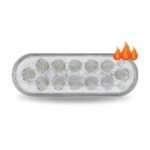 6" Heated Red Stop, Turn & Tail To White Back Up LED Oval Light - 12 Diodes - Image 4