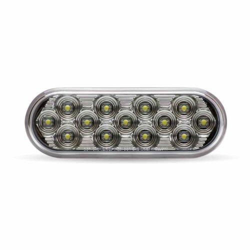 6" White Back Up Oval Mirror LED Light - 13 Diodes-TLED-OBMW