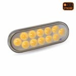 6" Amber Turn & Marker to Amber Strobe LED Oval Light - 12 Diodes - Image 6