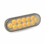 6" Amber Turn & Marker to White Auxiliary LED Oval Light - 12 Diodes - Image 5