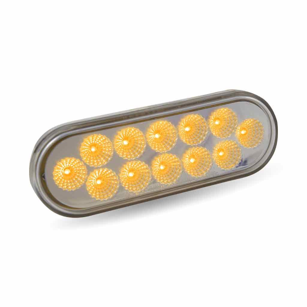 TLED-OX60A_ANGLE_FUNC1 6" Amber Turn & Marker to White Auxiliary LED Oval Light - 12 Diodes - Image 5
