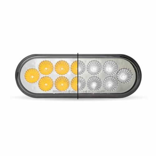 6" Amber Turn & Marker to White Auxiliary LED Oval Light - 12 Diodes-TLED-OX60A