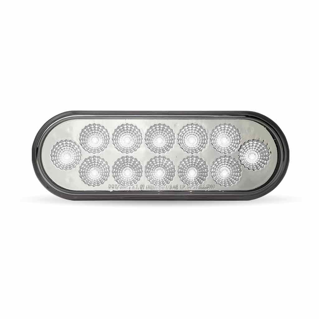 TLED-OX60A_FRONT_FUNC2 6" Amber Turn & Marker to White Auxiliary LED Oval Light - 12 Diodes - Image 3