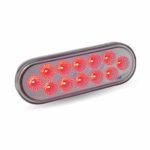 6" Red Stop, Turn & Tail to Amber Strobe LED Oval Light - 12 Diodes - Image 6