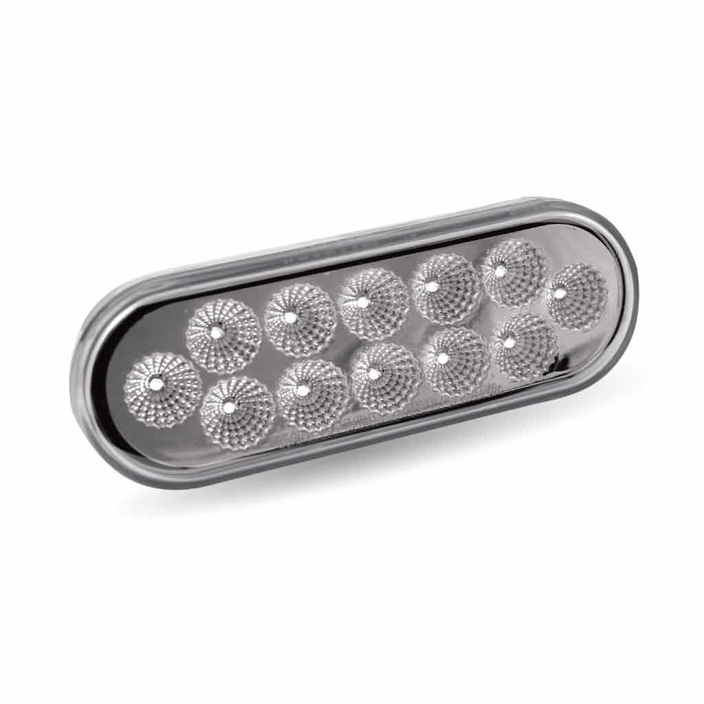 TLED-OX60RAS_ANGLE_OFF 6" Red Stop, Turn & Tail to Amber Strobe LED Oval Light - 12 Diodes - Image 5
