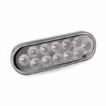 6" Red Stop, Turn & Tail to White Back Up LED Oval Light - 12 Diodes - Image 5