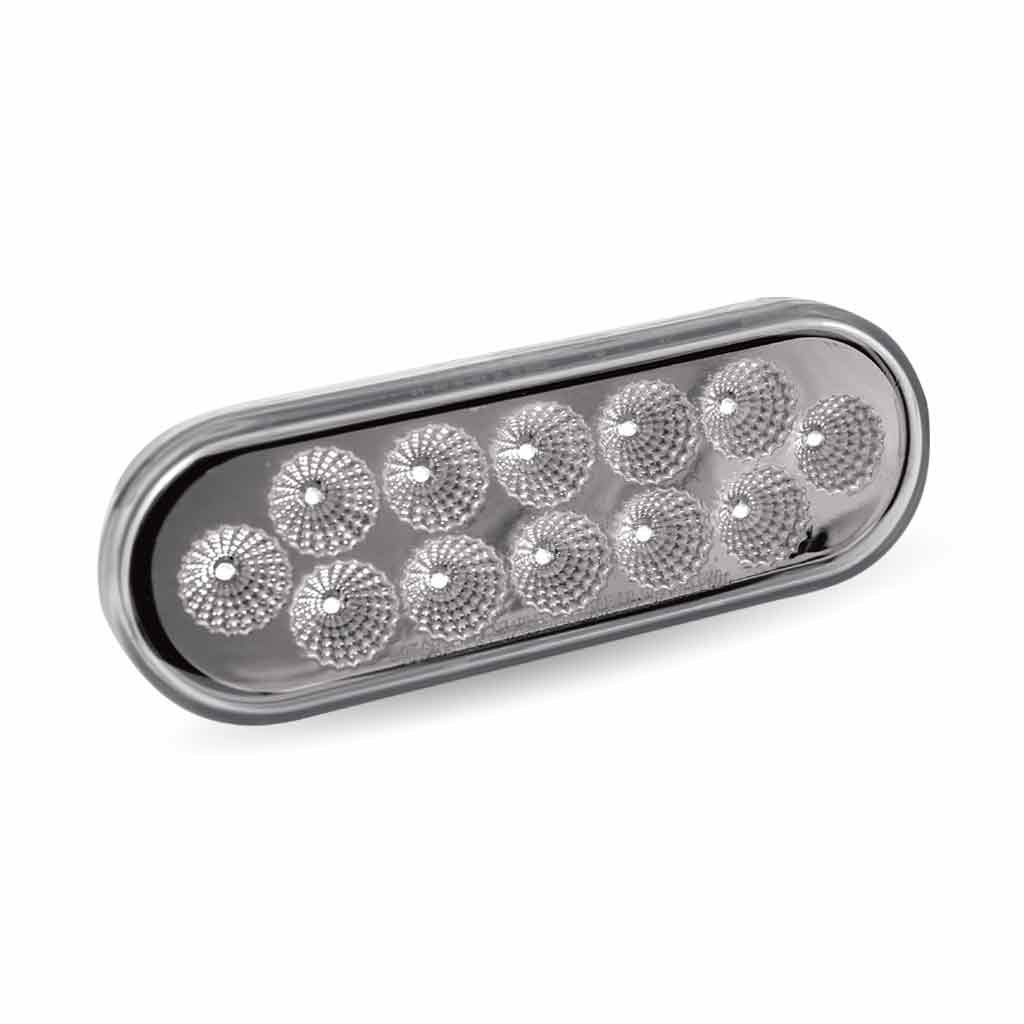 TLED-OX60R_ANGLE_OFF 6" Red Stop, Turn & Tail to White Back Up LED Oval Light - 12 Diodes - Image 5