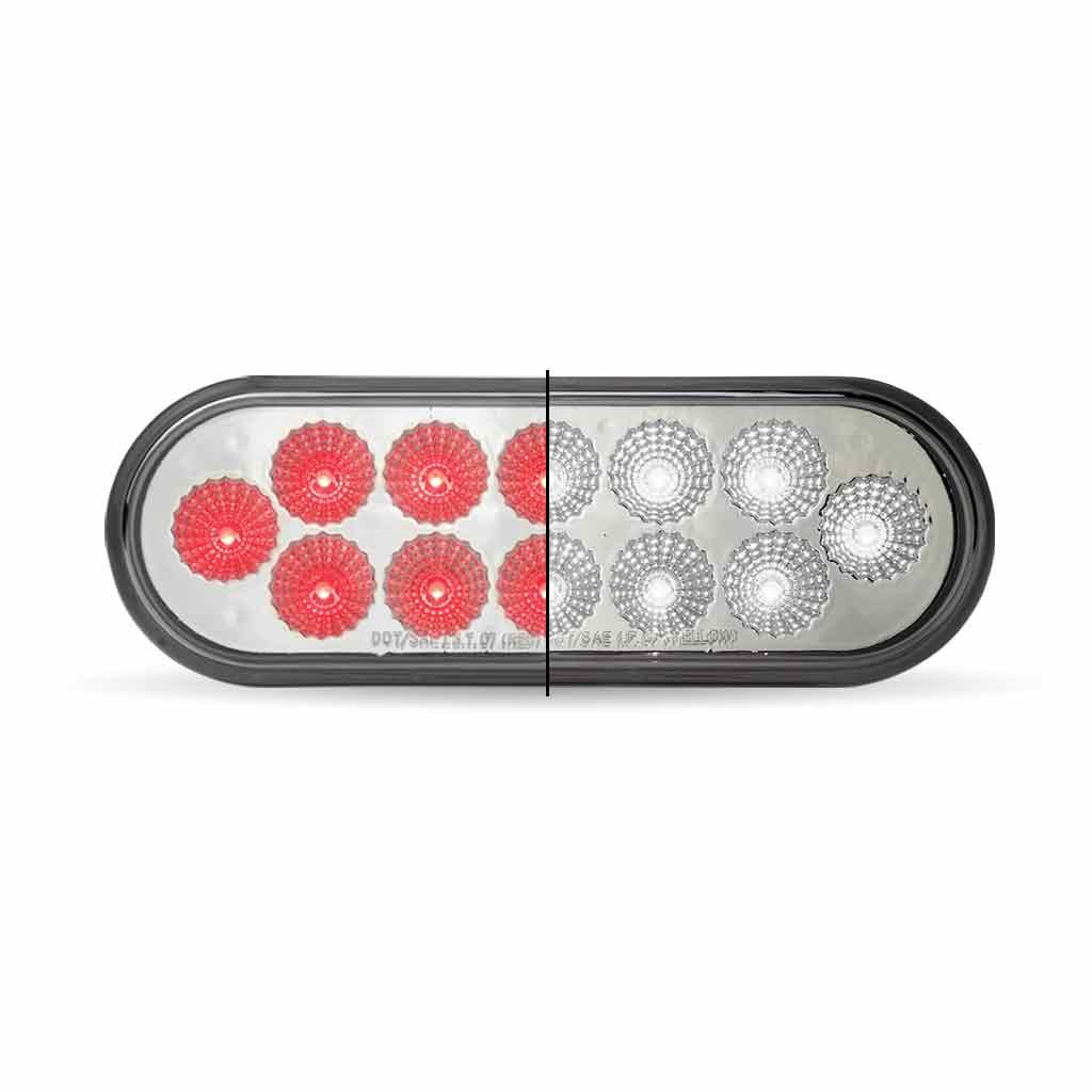 Turn & Tail to White Back Up LED Oval Light - 12 Diodes-TLED-OX60R