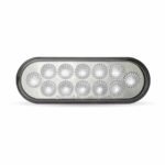 6" Red Stop, Turn & Tail to White Back Up LED Oval Light - 12 Diodes - Image 4