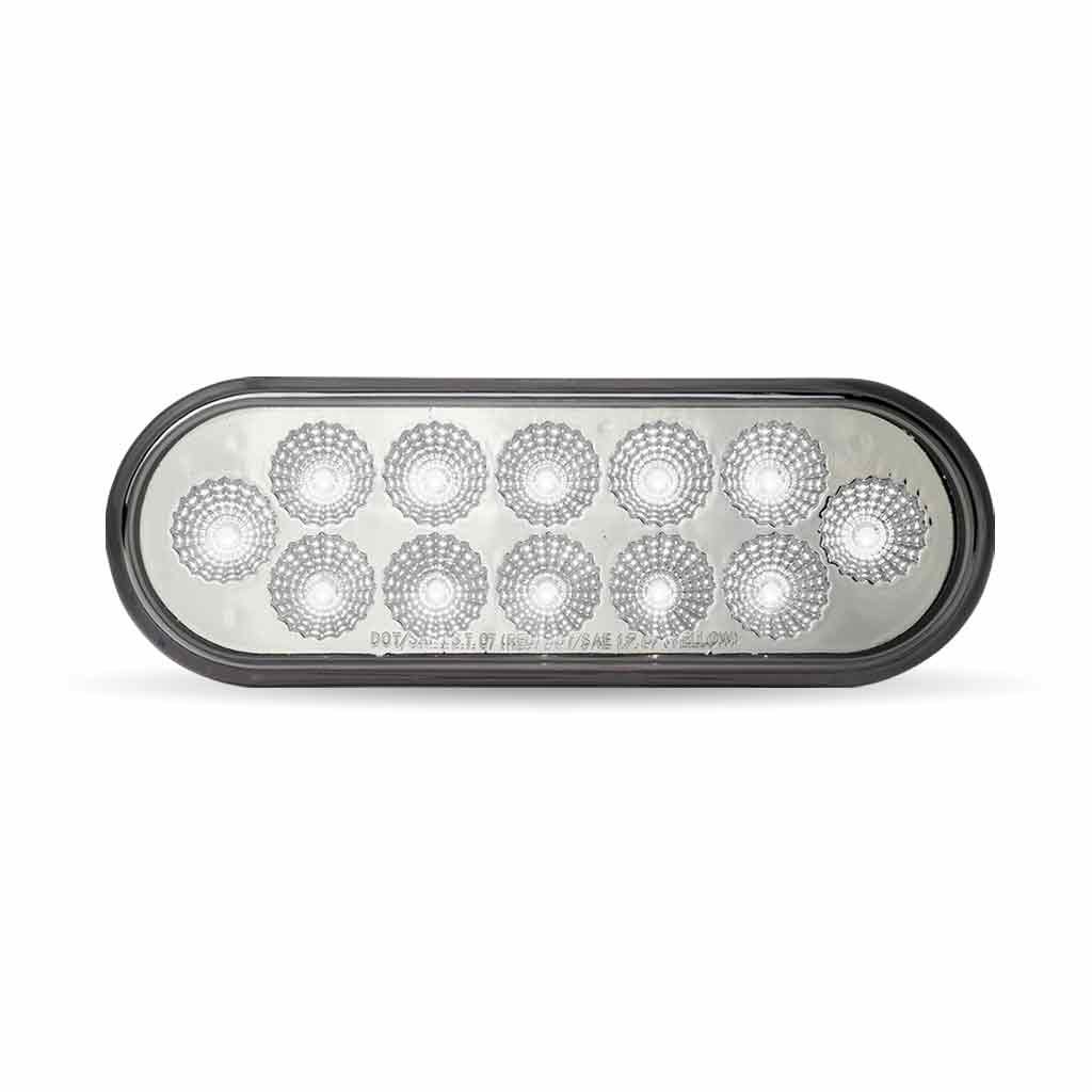 TLED-OX60R_FRONT_FUNC2 6" Red Stop, Turn & Tail to White Back Up LED Oval Light - 12 Diodes - Image 4