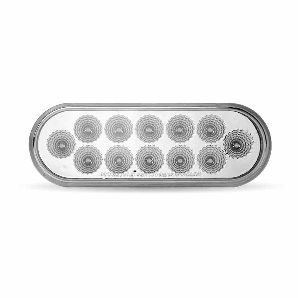 TLED-OX60R_FRONT_OFF 6" Red Stop, Turn & Tail to White Back Up LED Oval Light - 12 Diodes - Image 2